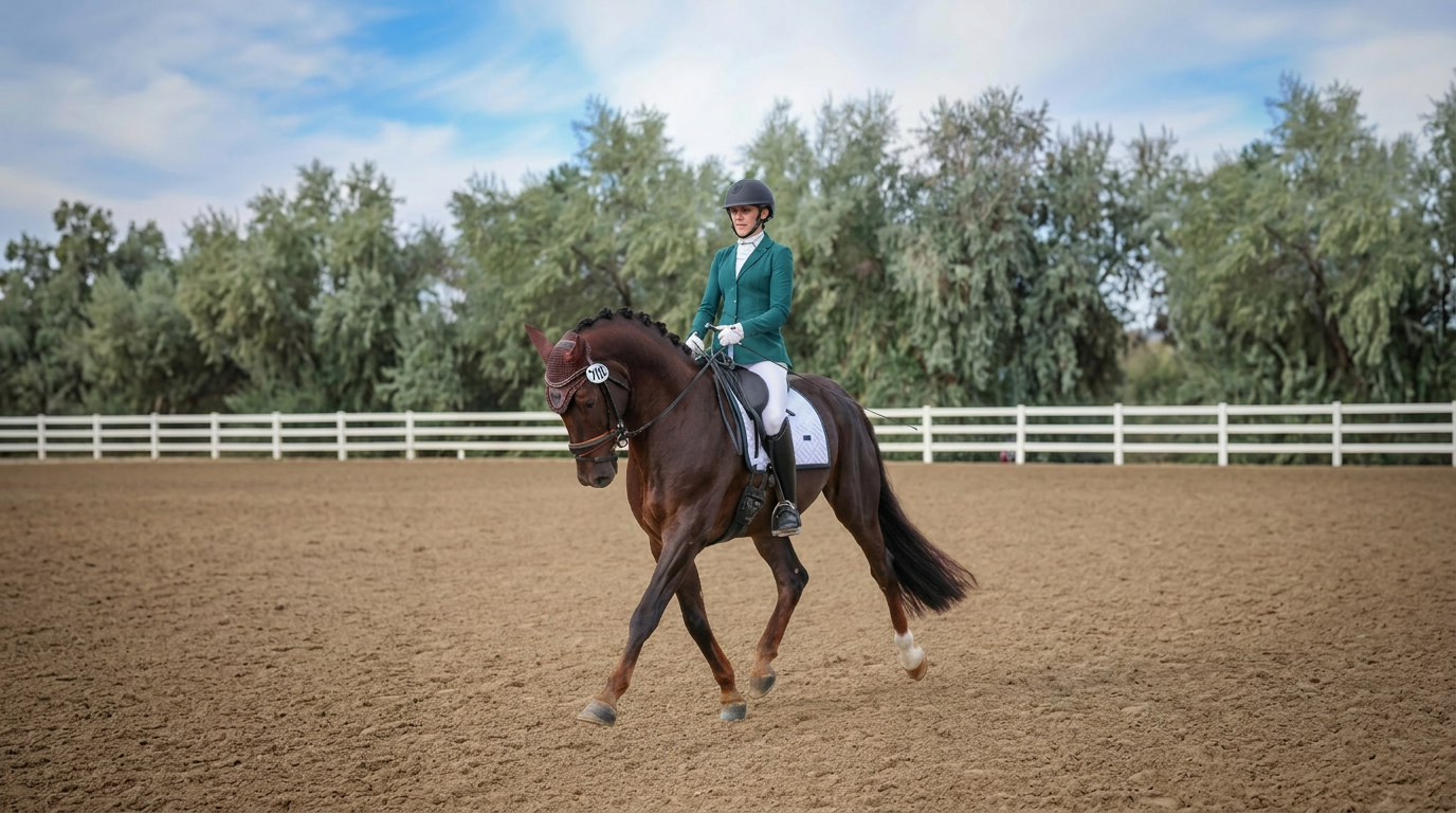 Arena footing being measured with a depth gauge